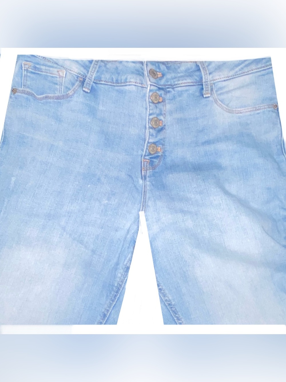 Old Navy Light Blue Women’s Button-Fly Jeans- Skinny High Rise